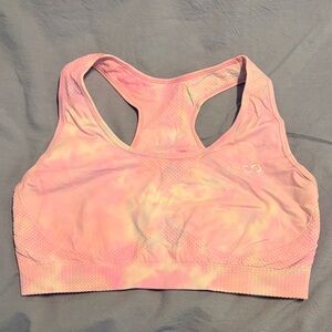 Vibrant Pink Tie-Dye Sports Bra
